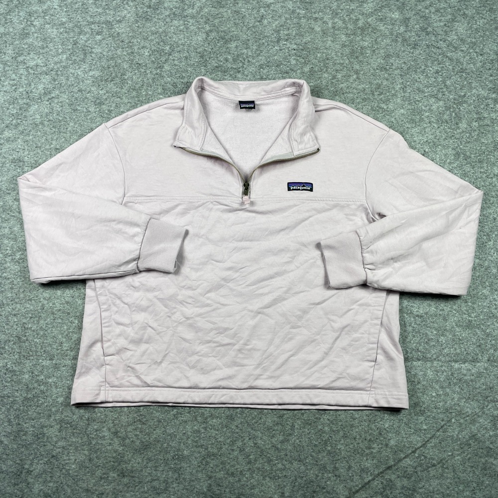Patagonia Pullover Womens L Light Purple Organic Cotton Quilt Quarter Zip